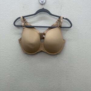 Cacique Lightly Lined Full Coverage Beige Adjustable Strap Bra Womens size 38DD